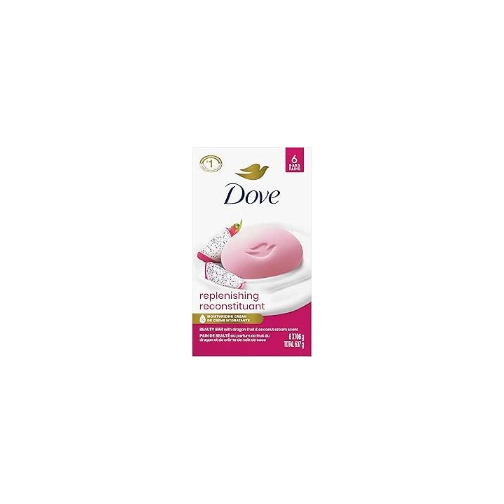 Dove Bar Soap for Deep Nourishment, Replenishing Dragon Fruit & Coconut Cream, for Calm, Replenished Skin 106 g 6 Count
