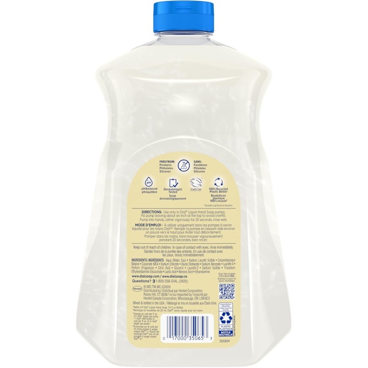 Dial Liquid Hand Soap Refill, Vanilla Honey Scent, 1.53 Litres