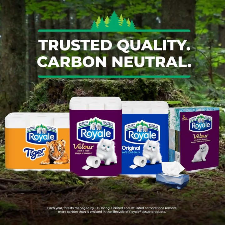Royale Velour Toilet Paper, 12 Equal 24 Rolls, 142 Bathroom Tissues per roll