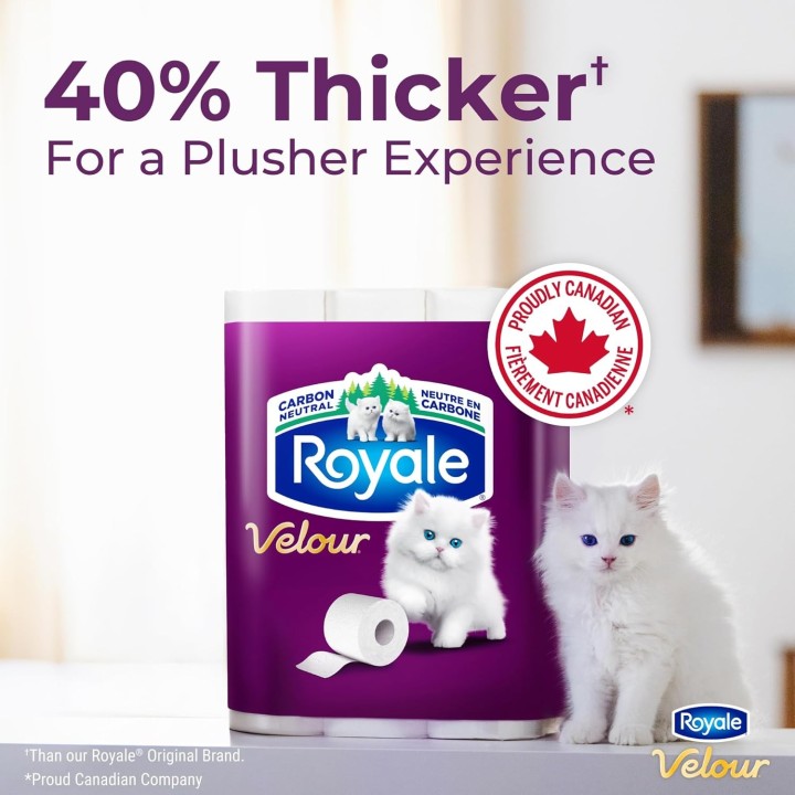 Royale Velour Toilet Paper, 12 Equal 24 Rolls, 142 Bathroom Tissues per roll