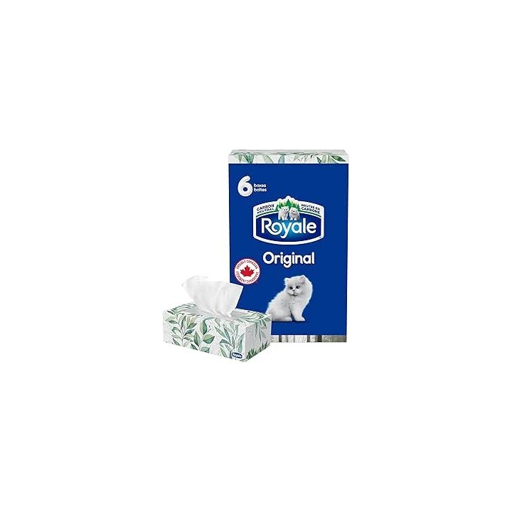 Royale Original 2 Ply Facial Tissue, 6 Tissue Boxes, 126 Tissues per Box