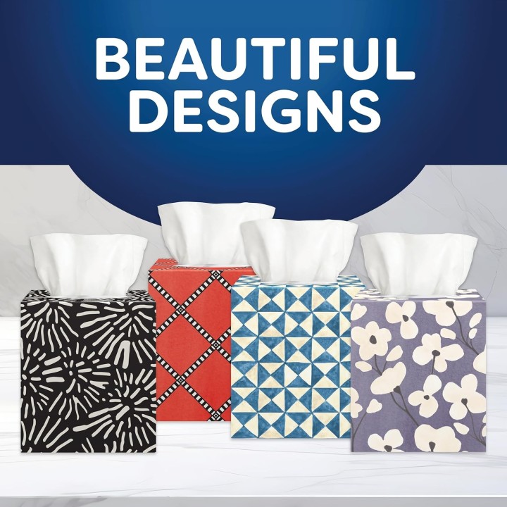 Scotties Ultra Soft Cubes - Premium 3-Ply Facial Tissue, Large Size, 4 Boxes, 52 Tissues Per Box