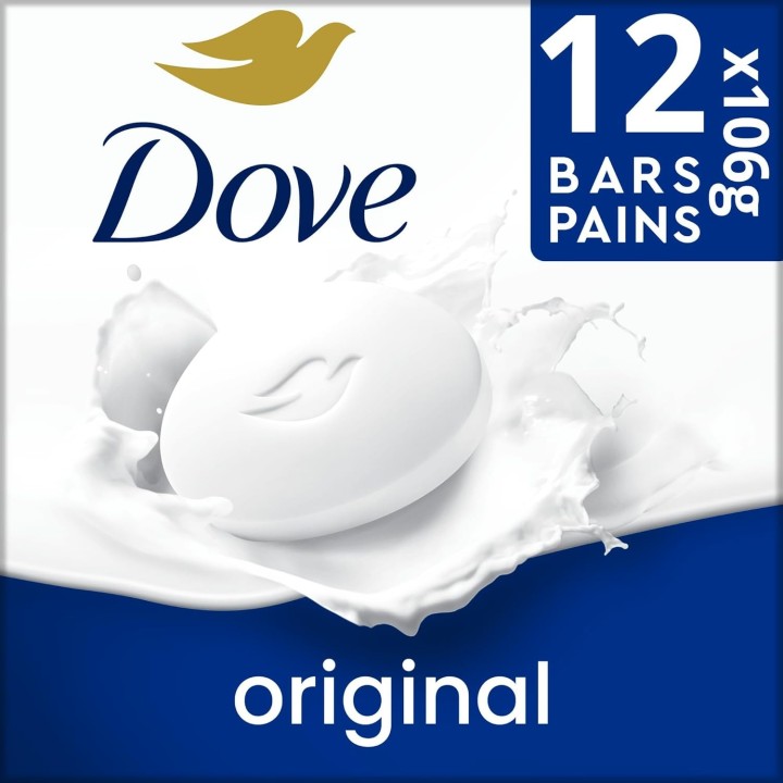 Dove Beauty Bar Gentle Skin Cleanser Moisturizing for Gentle Soft Skin, 106g, 12 count