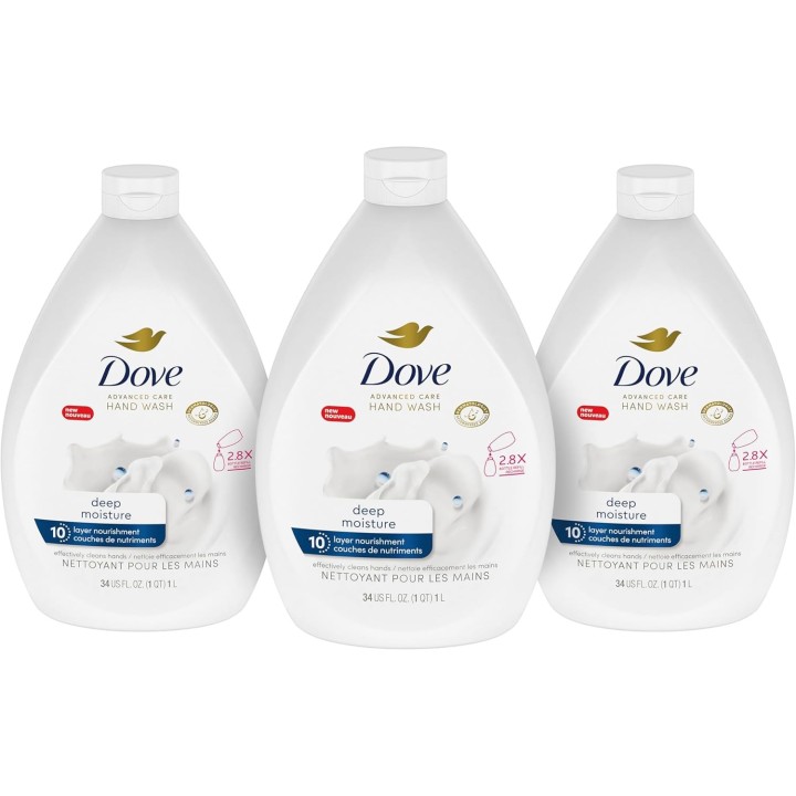 Dove Advanced Care Deep Moisture Hand Wash for soft, smooth skin , 1 L (Pack Of 3)