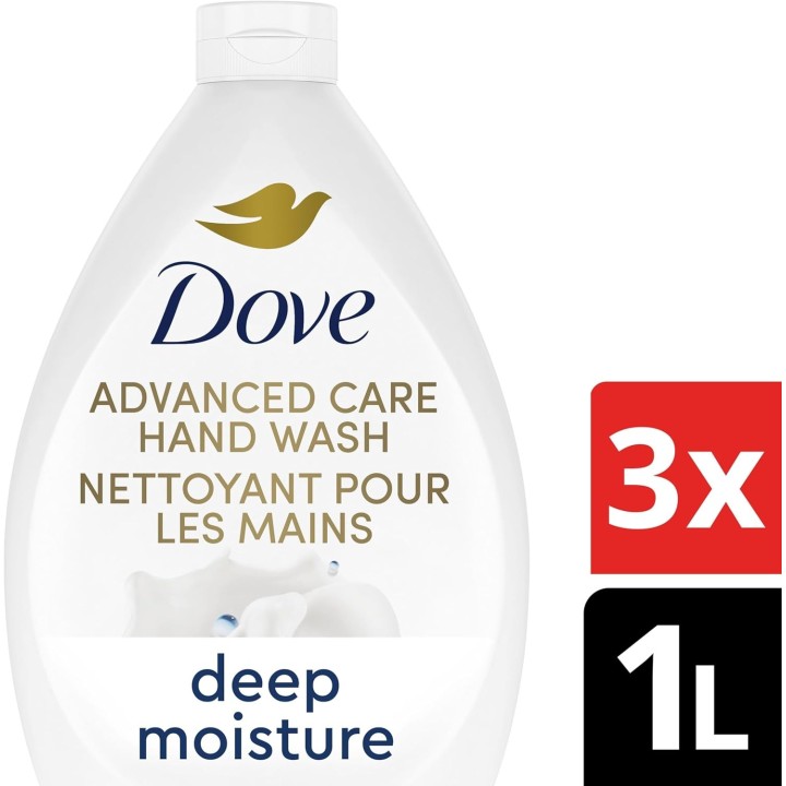 Dove Advanced Care Deep Moisture Hand Wash for soft, smooth skin , 1 L (Pack Of 3)