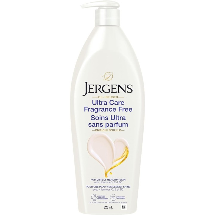 Jergens® Ultra Care Fragrance Free Oil-Infused Moisturizer & Body Lotion for Extra-Dry Skin (620 Ml)