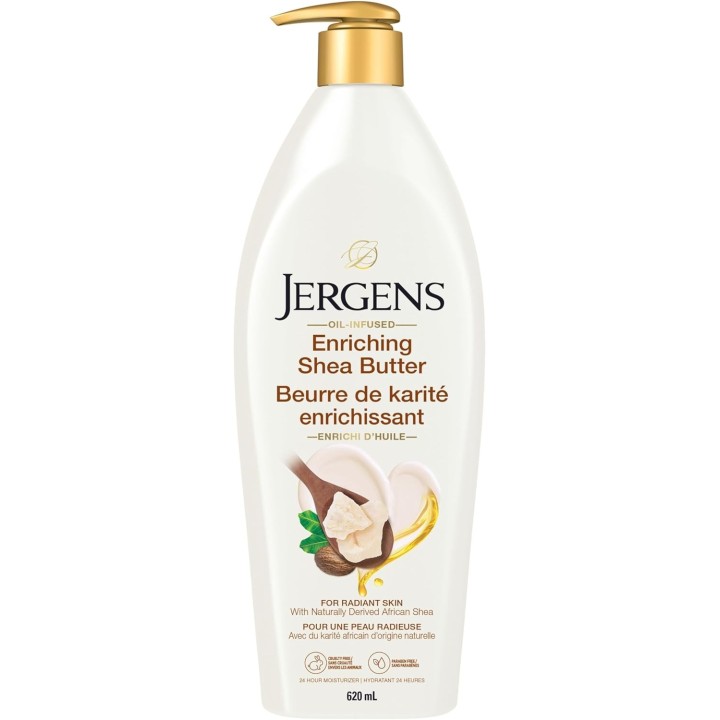 Jergens Enriching Shea Butter Moisturizer & Body Lotion for Dry Skin (620 mL)