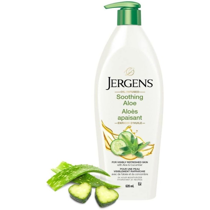 Jergens Soothing Aloe Moisturizer & Body Lotion for Dry Skin (620 mL)