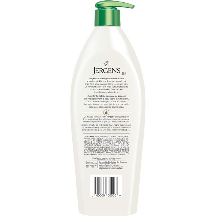 Jergens Soothing Aloe Moisturizer & Body Lotion for Dry Skin (620 mL)