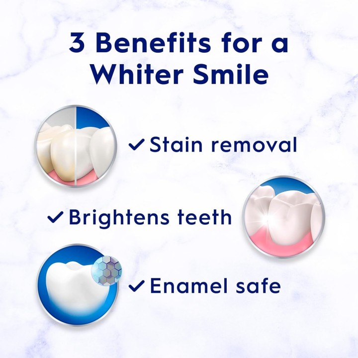 Crest 3D White Advanced Teeth Whitening Toothpaste, Radiant Mint, 4 Count (Pack of 1), 280 mL Total (70 mL each)