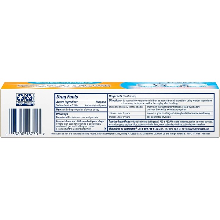 Arm & Hammer PeroxiCare Healthy Gums Toothpaste, Baking Soda & Peroxide, Fresh Mint, 6 Ounce (Pack of 3)