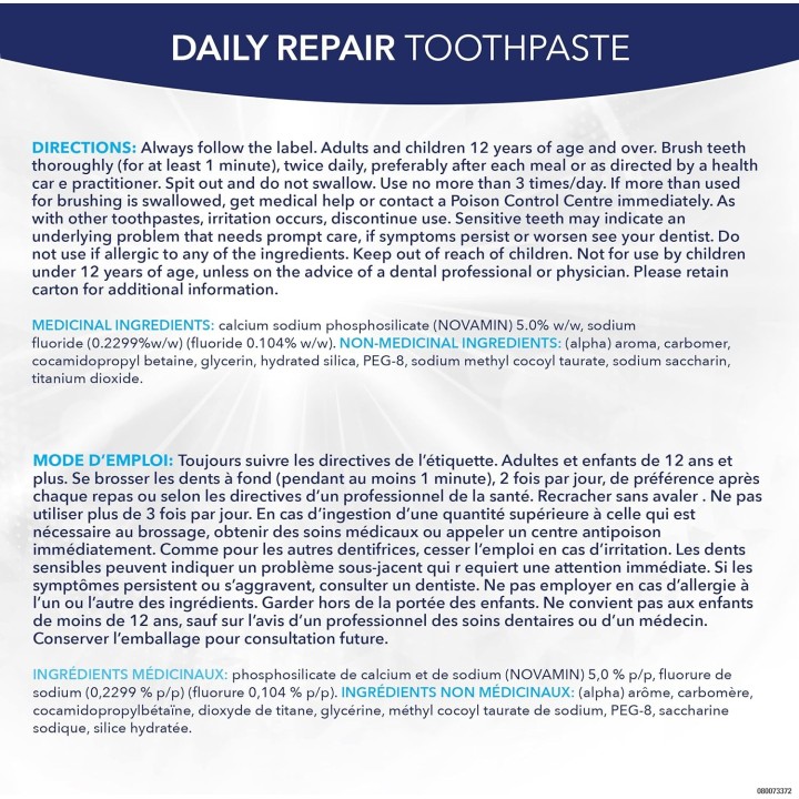 Sensodyne Repair and Protect Extra Fresh Toothpaste, Strengthens and Protects Sensitive Teeth, 75 mL
