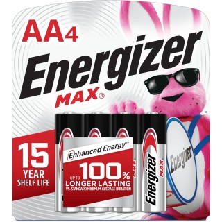 Energizer EN-91BP4 Max AA Batteries - 4/Card